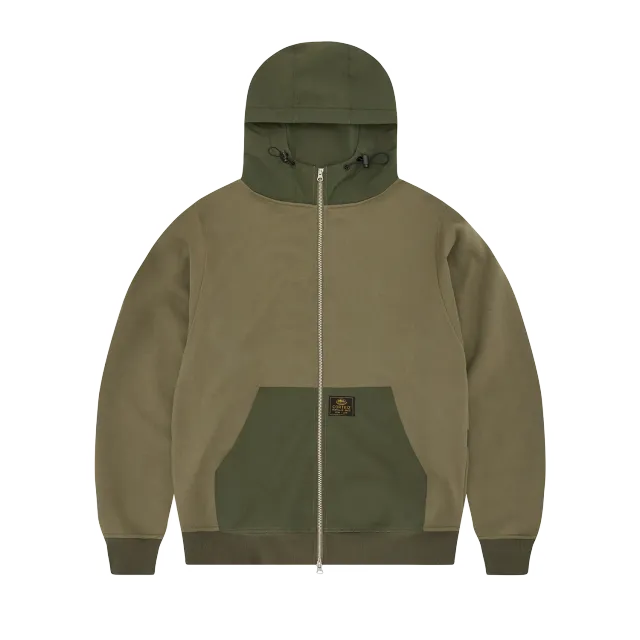 Corteiz Guerillaz Ripstop Zip-Hoodie Olive Baumwolle