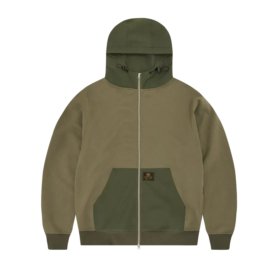 Corteiz Guerillaz Ripstop Zip-Hoodie Olive Baumwolle