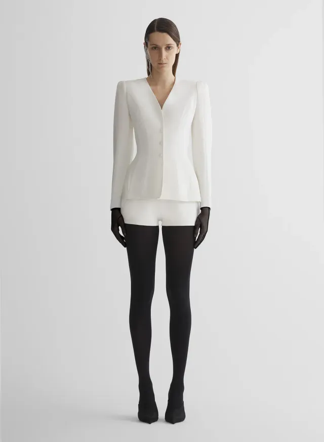 Mugler Re/Edit Lingerie Shorts weiß High-Waist