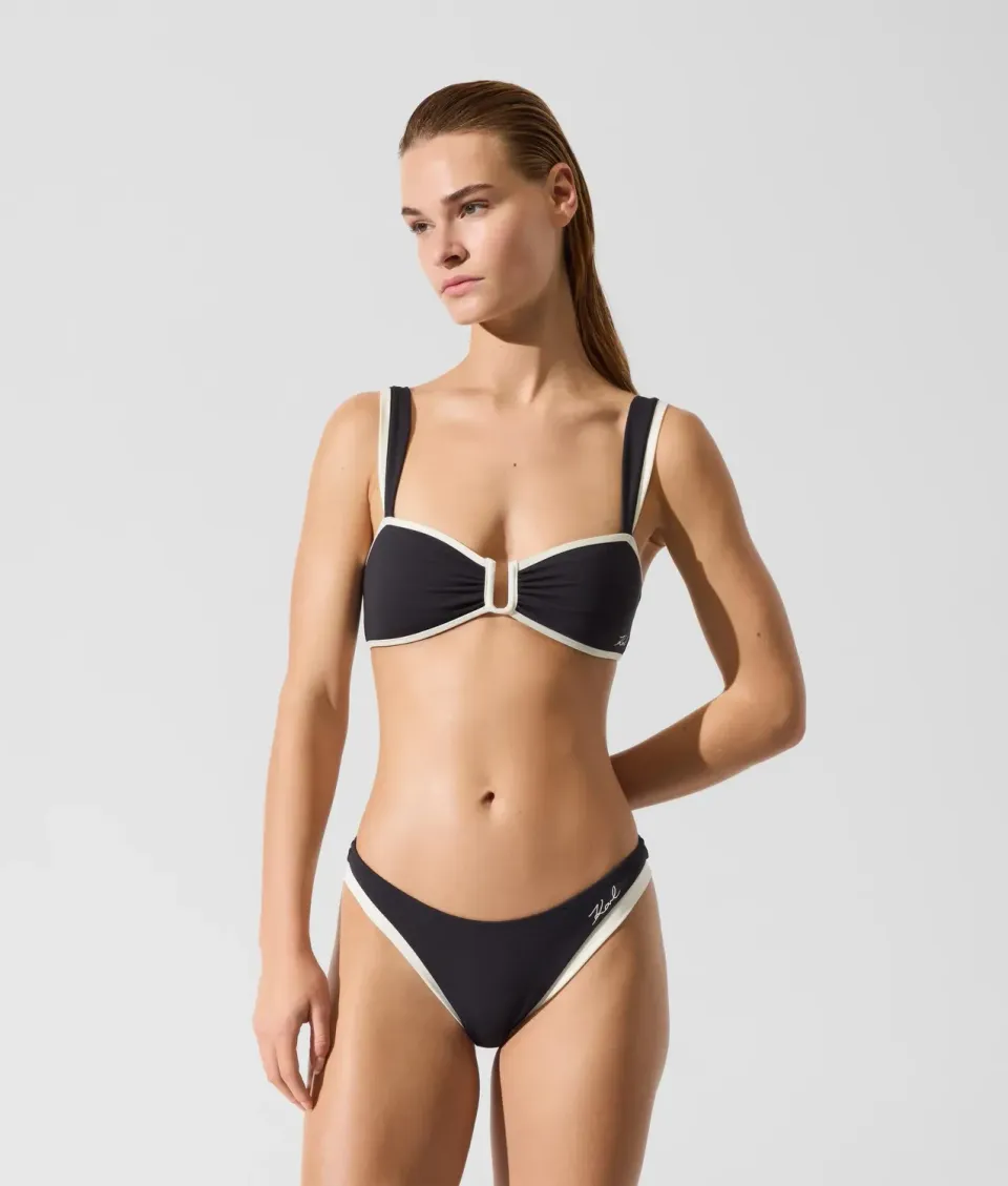 Karl Lagerfeld Signature Bandeau Bikini-Oberteil schwarz