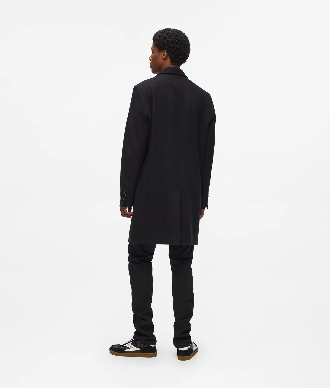 Karl Lagerfeld Wollmix Mantel tailliert schwarz Herren