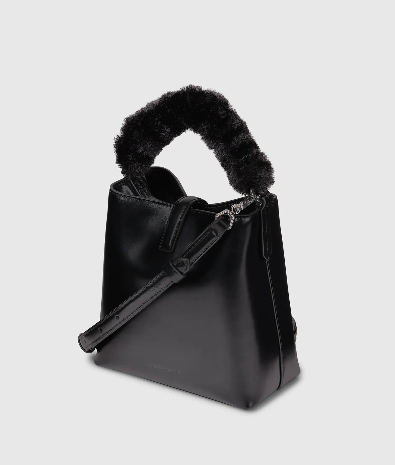 Karl Lagerfeld K/Autograph Drop Bucket Bag Klein Glanzleder