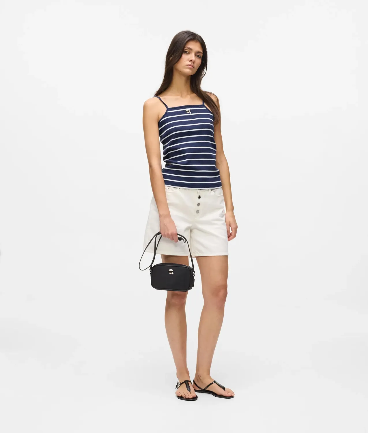 Karl Lagerfeld Ikon Tank Top gestreift Bio-Baumwolle