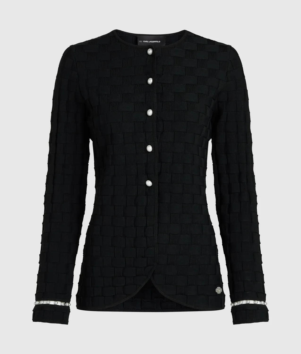 Karl Lagerfeld Strick-Cardigan mit Perlenknöpfen
