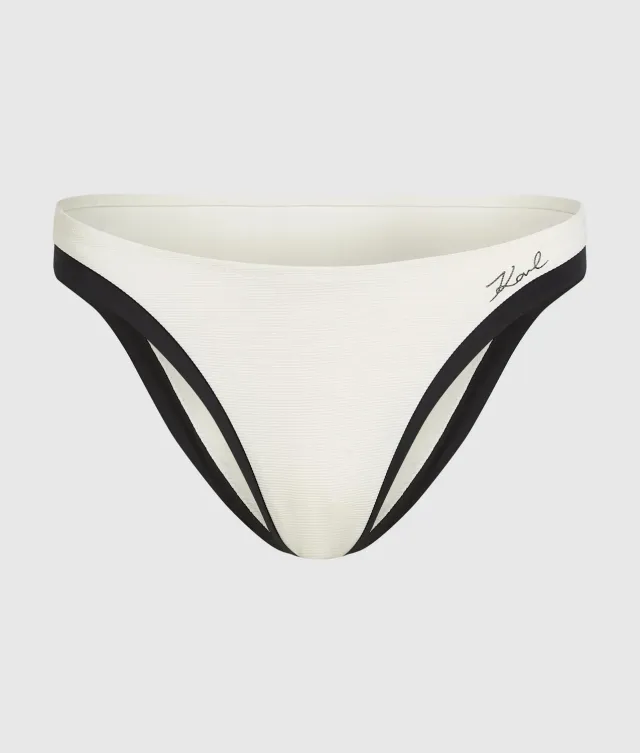 Karl Lagerfeld Signature Bikinihose Damen High-Cut Paspel