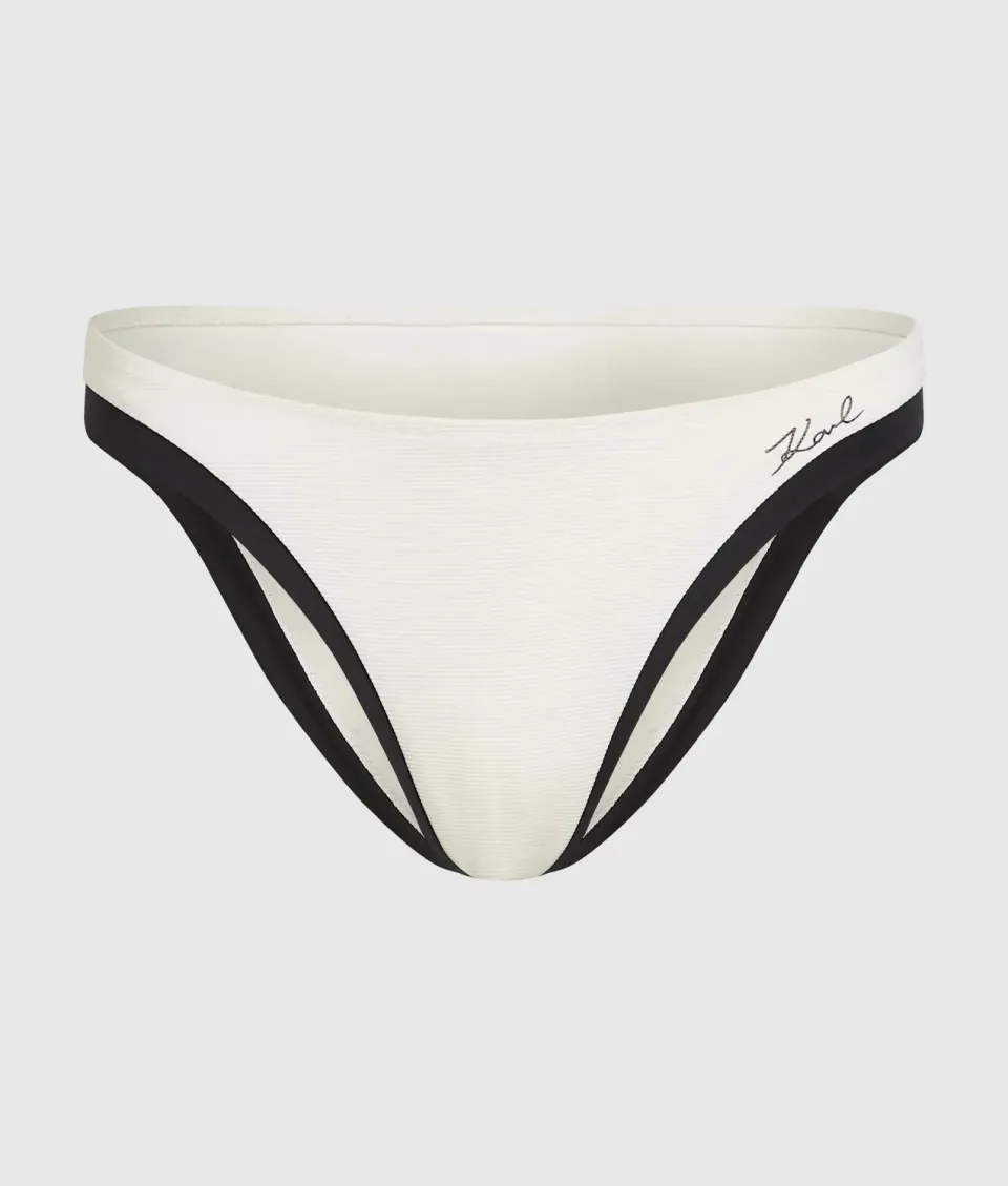 Karl Lagerfeld Signature Bikinihose Damen High-Cut Paspel
