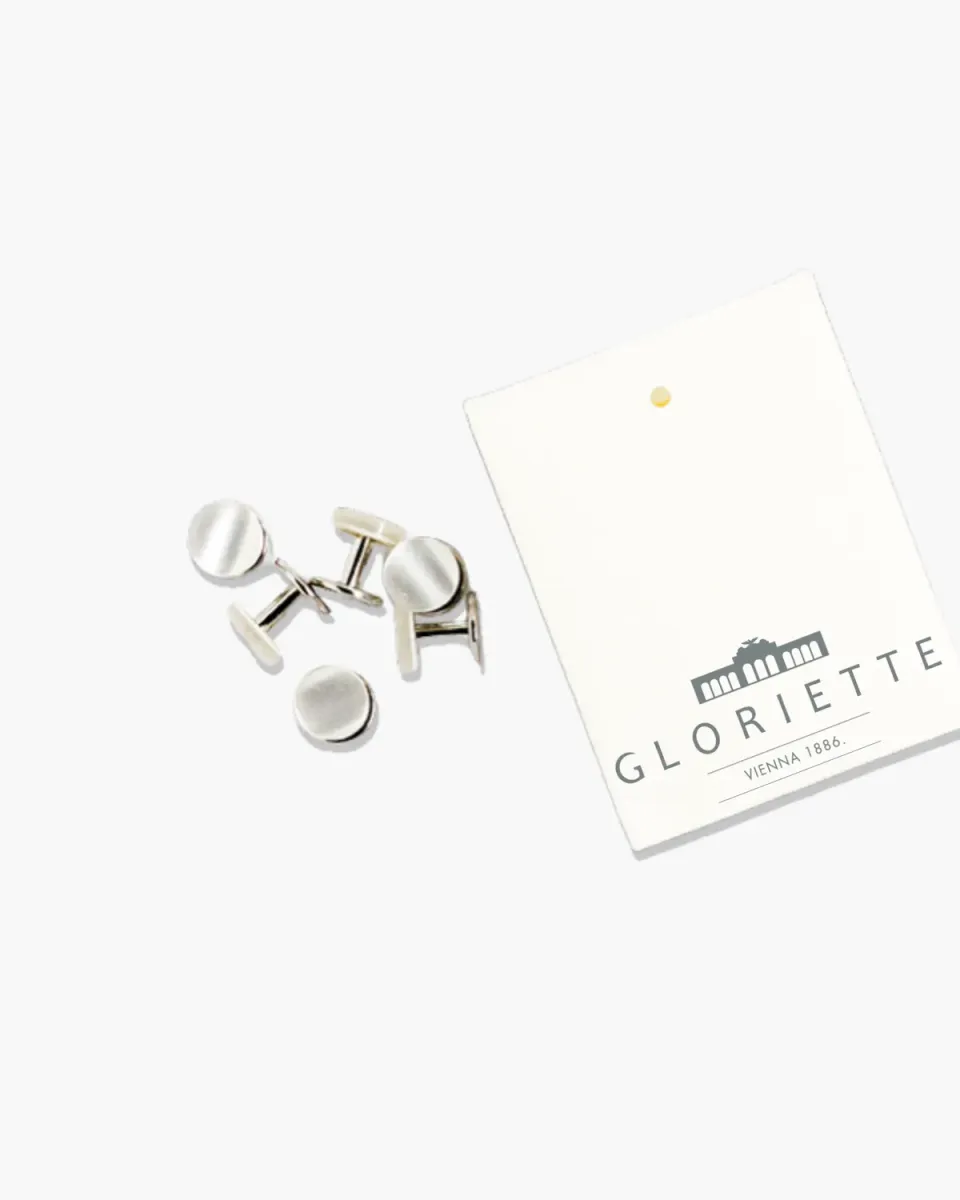 Gloriette Frackknopf-Set weiß Hemdknöpfe Glanz