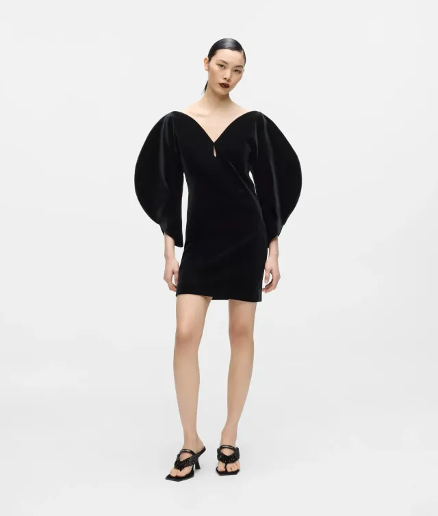 Karl Lagerfeld KL Studio Cocoon Kleid Samt Schwarz