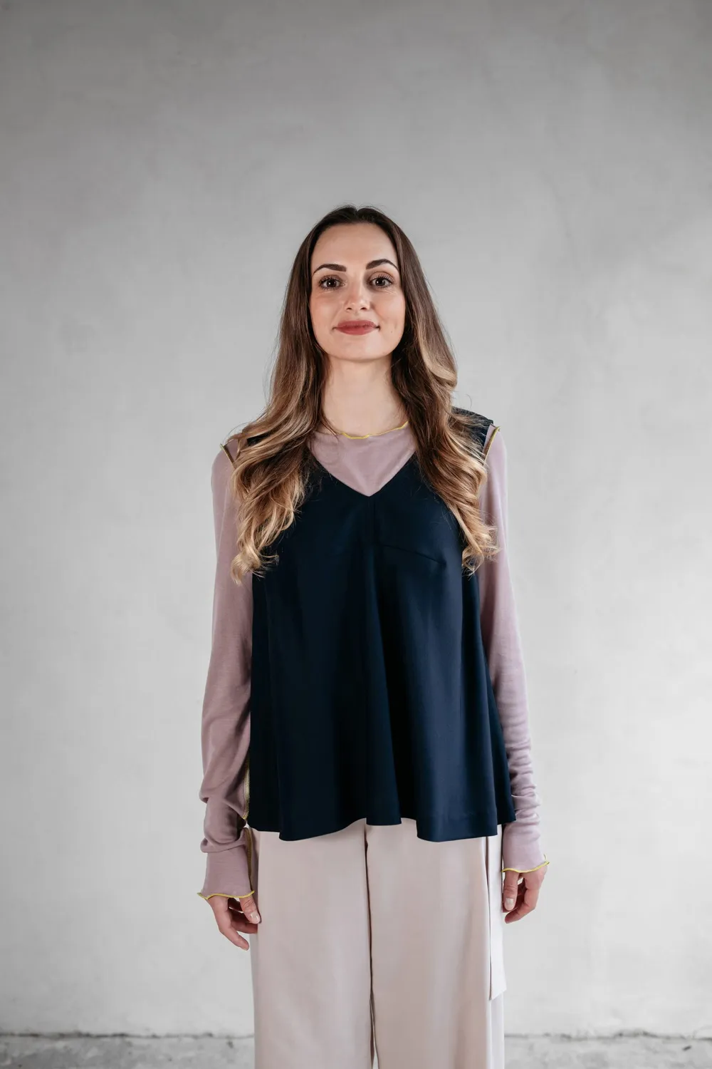 isarti Angolo Top Notte Blu Tencel