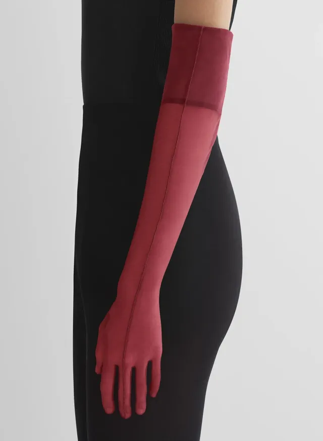 Mugler Re/Edit Illusion Handschuhe rot lang