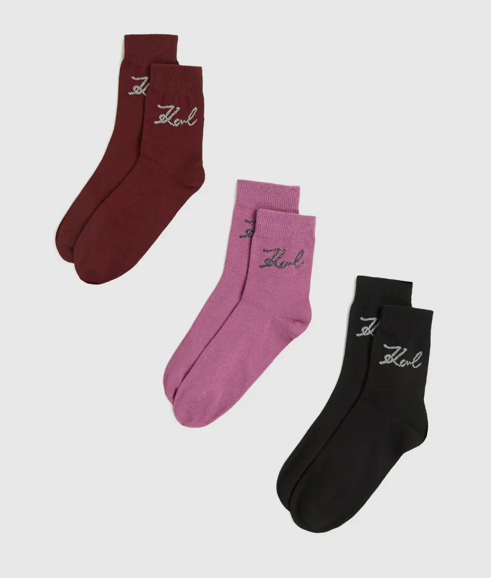 Karl Lagerfeld Signature Socken 3er-Pack Gr. 5-8 mit Stick