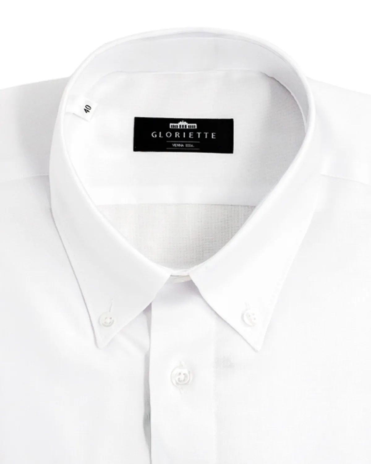Gloriette Fein Oxford Button Down Hemd Herren Weiß Hellblau