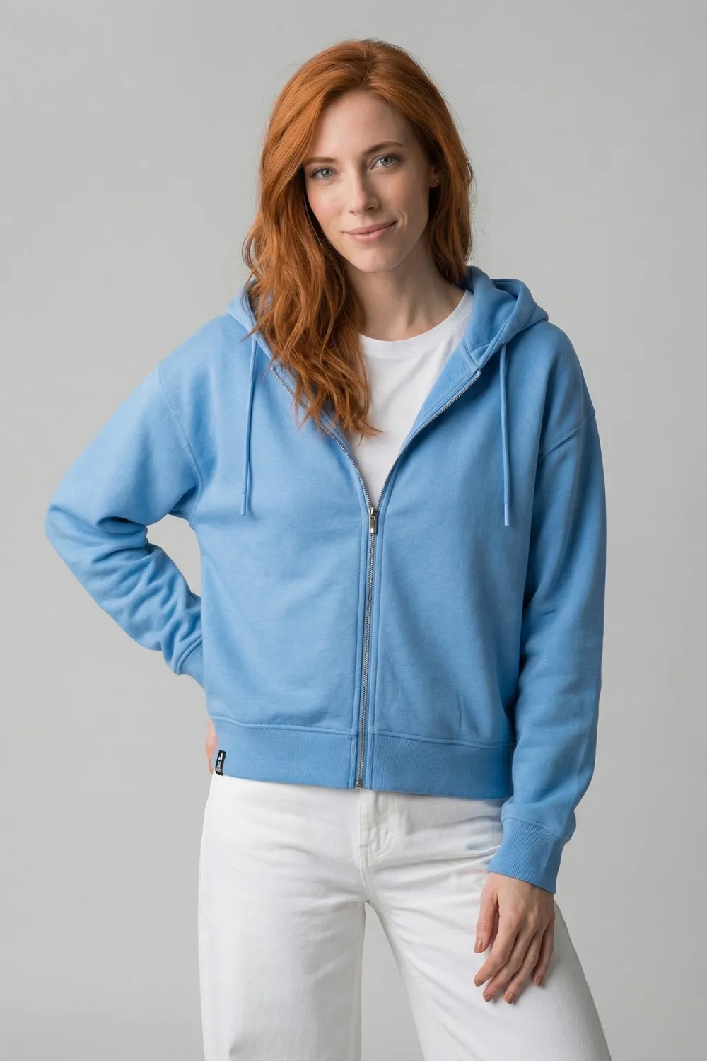 Alife & Kickin LivAK Sweatjacke blau kurz mit Kapuze