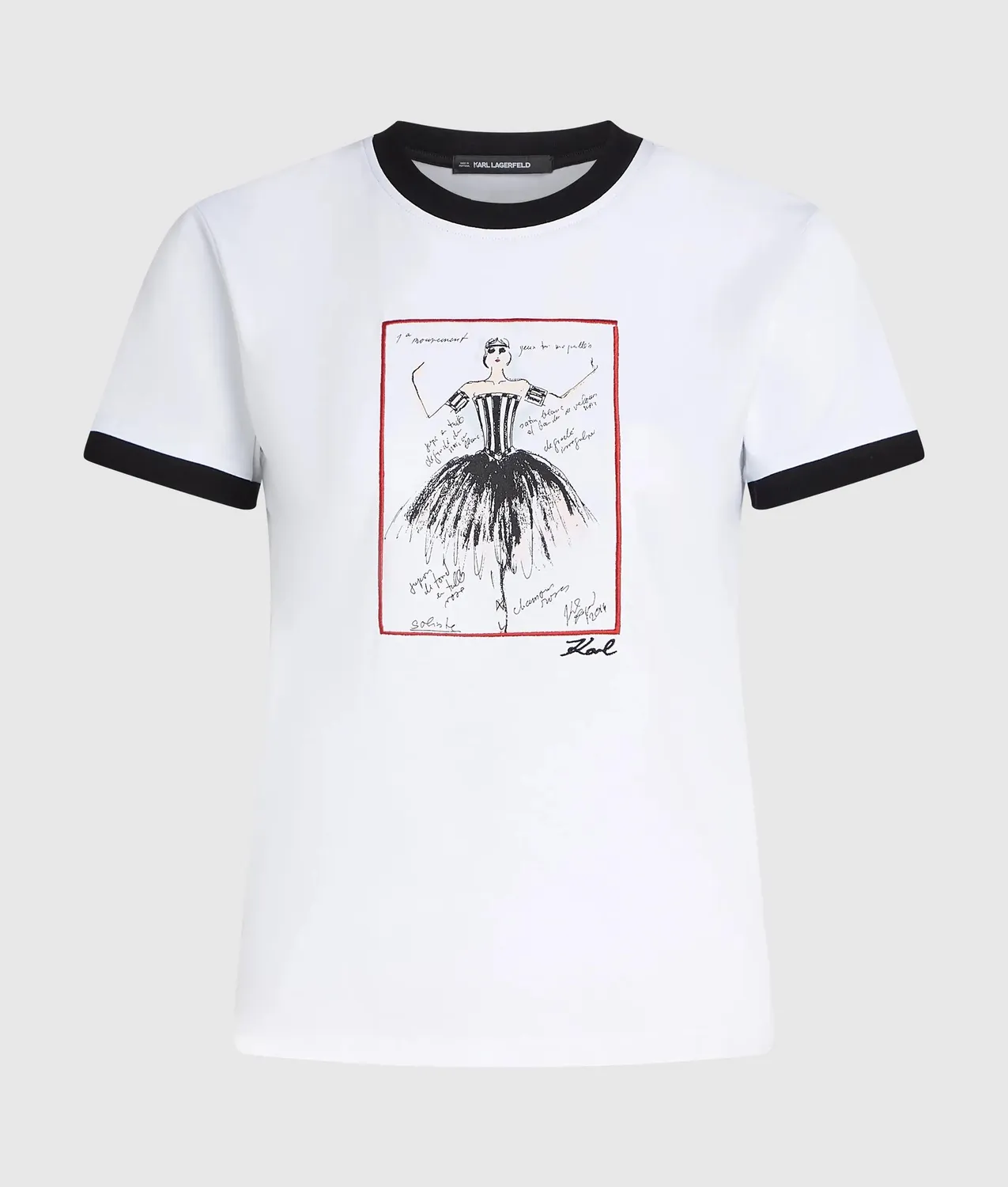 Karl Lagerfeld Le Ballet Slim Fit T-Shirt Bio-Baumwolle