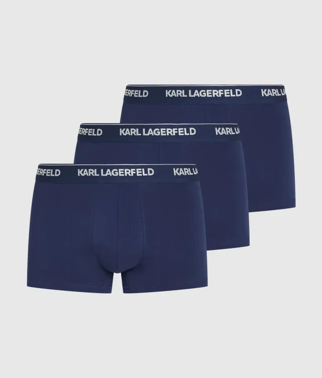 Karl Lagerfeld Metallic Logo Trunks Boxershorts 3er-Pack grau