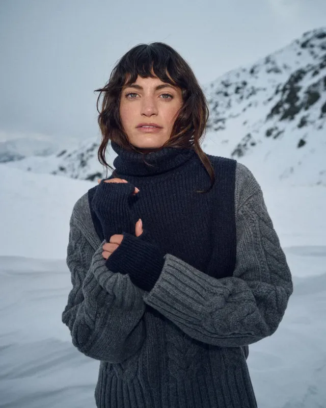 Mos Mosh MMTova Wool Halswärmer Dunkelblau One Size