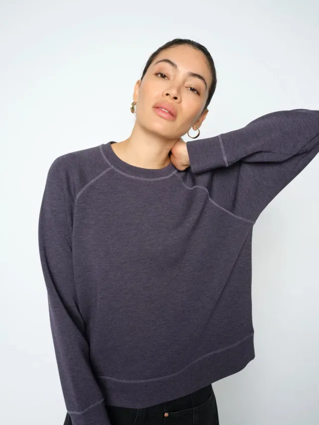 Mos Mosh MMAbello Mélange Sweatshirt Sweet Grape Relaxed