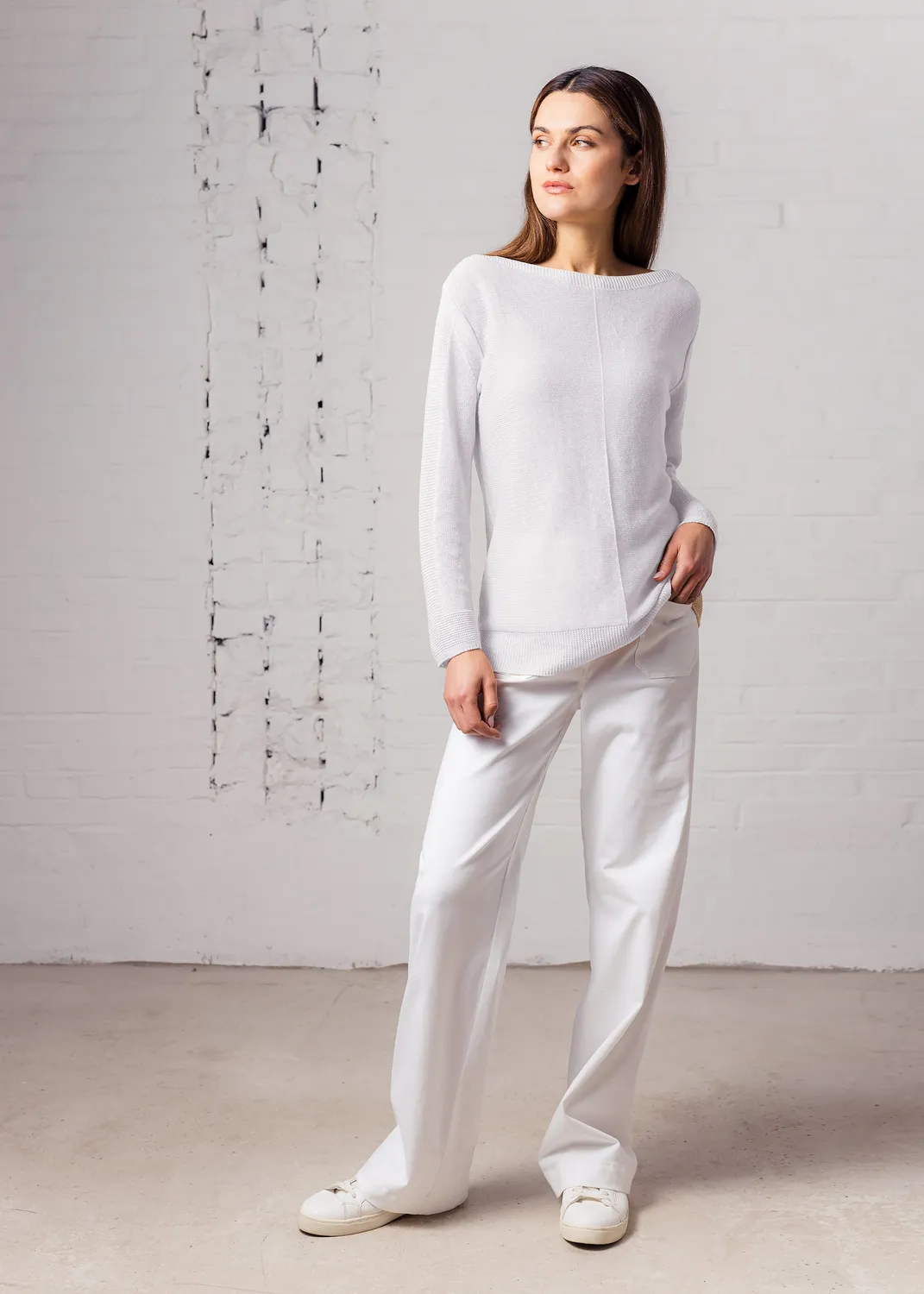 Senatex Pullover Leinen White