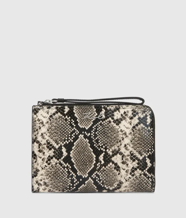 Karl Lagerfeld K/Signature Python Travel Pouch Leder