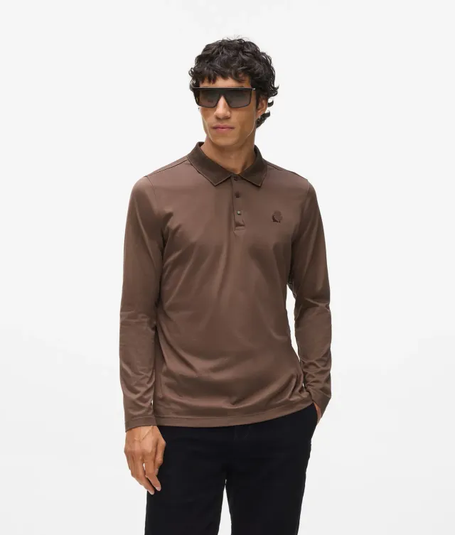 Karl Lagerfeld Langarm Poloshirt Jersey