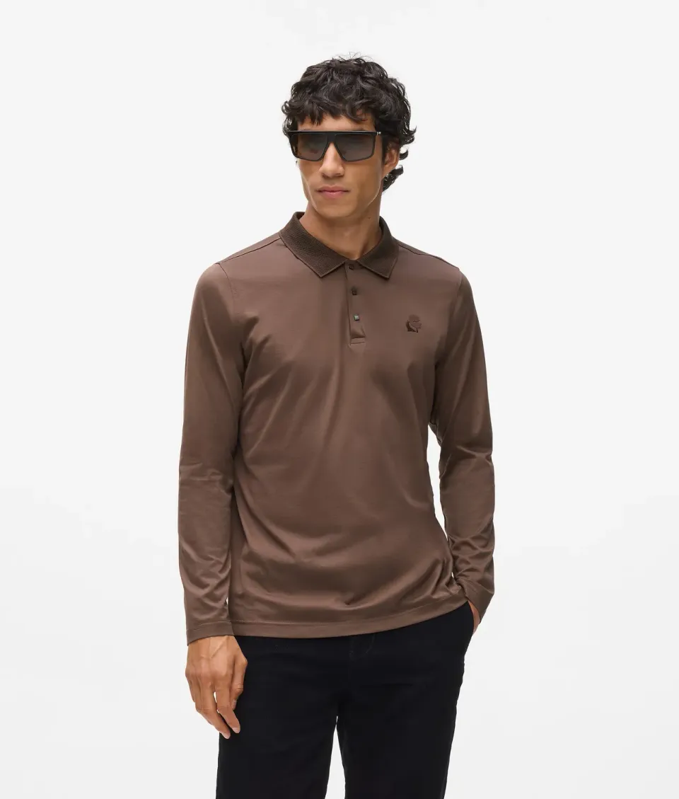 Karl Lagerfeld Langarm Poloshirt Jersey