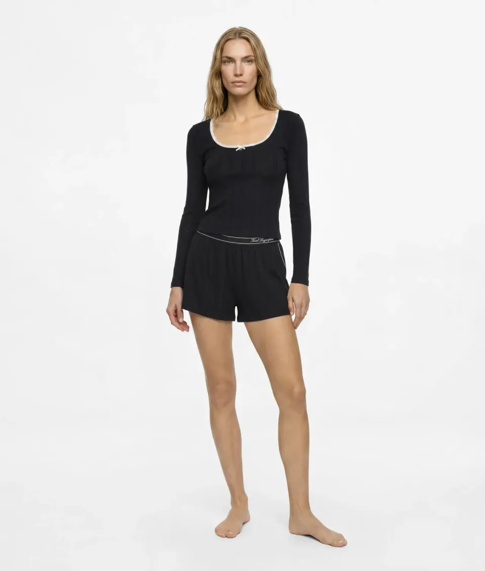Karl Lagerfeld Pyjama-Set Damen Langarm Shorts