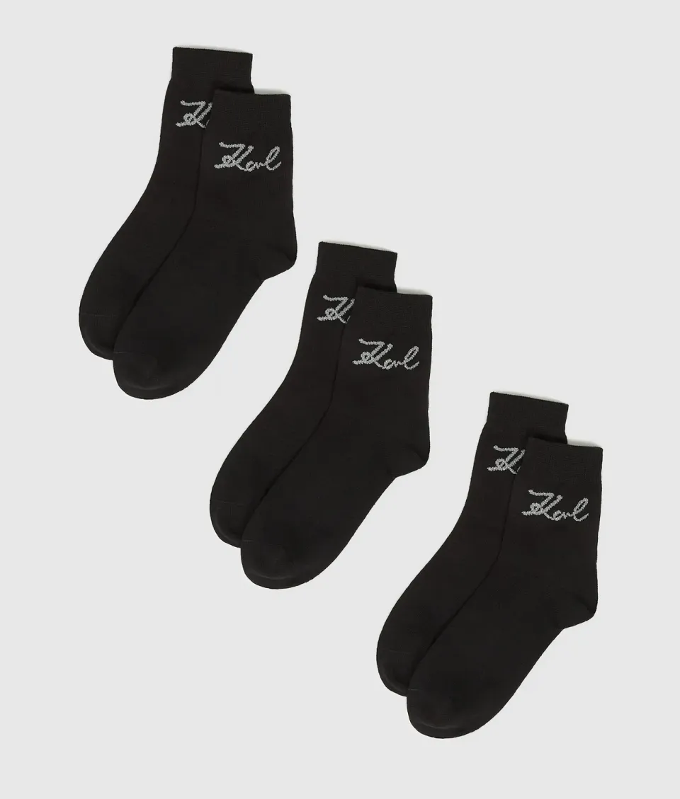 Karl Lagerfeld Signature Socken 3er-Pack Gr. 9-12 Stick