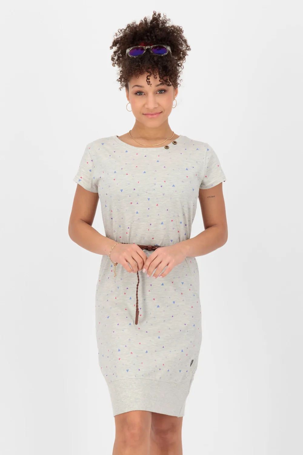 Alife & Kickin ColetteAK B Shirtkleid Grau Jersey Gürtel
