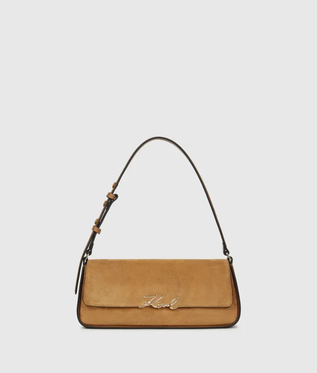 Karl Lagerfeld K/Signature Suede Umhängetasche Wildleder