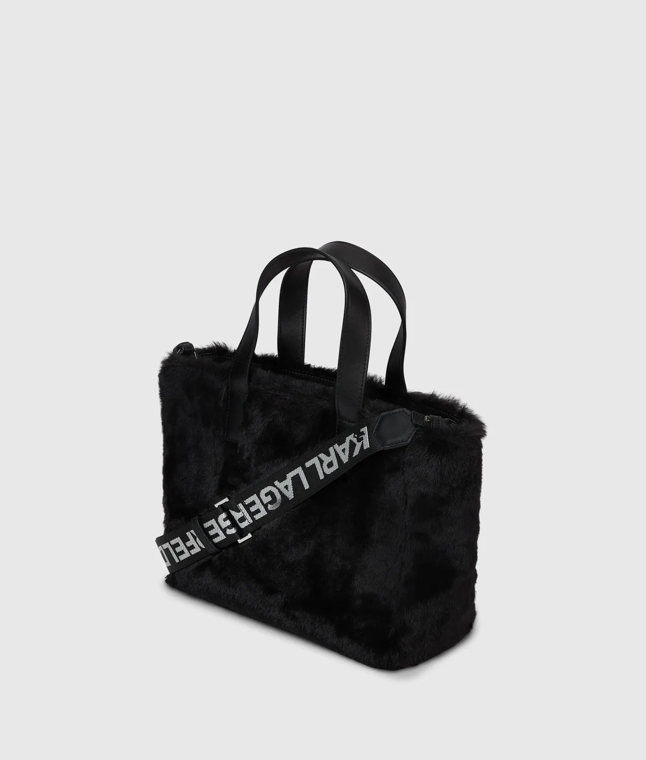 Karl Lagerfeld Jeans Box Logo Furry Mini Tote Bag Plüsch