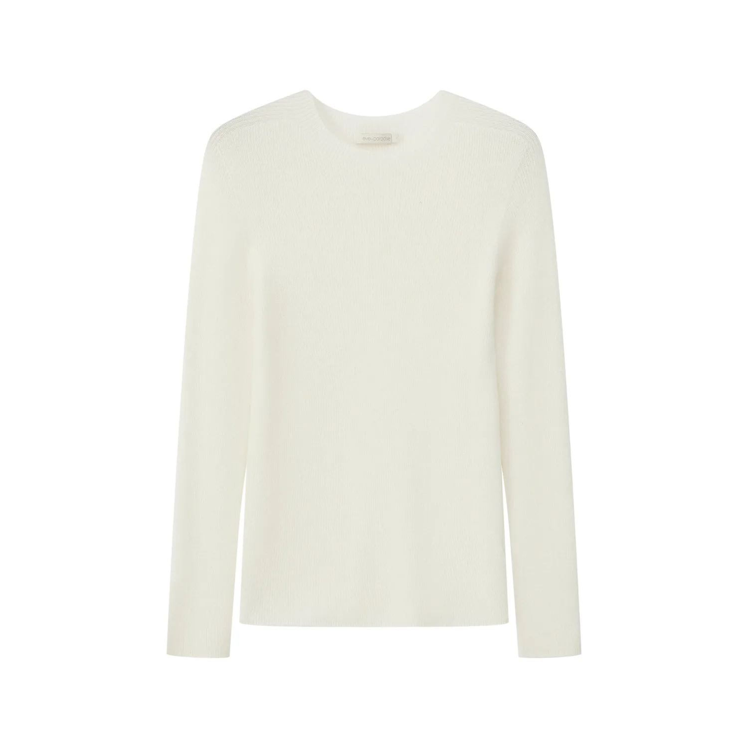 Senatex Rippstrick-Pullover Kaschmir Pullover Cream schmal