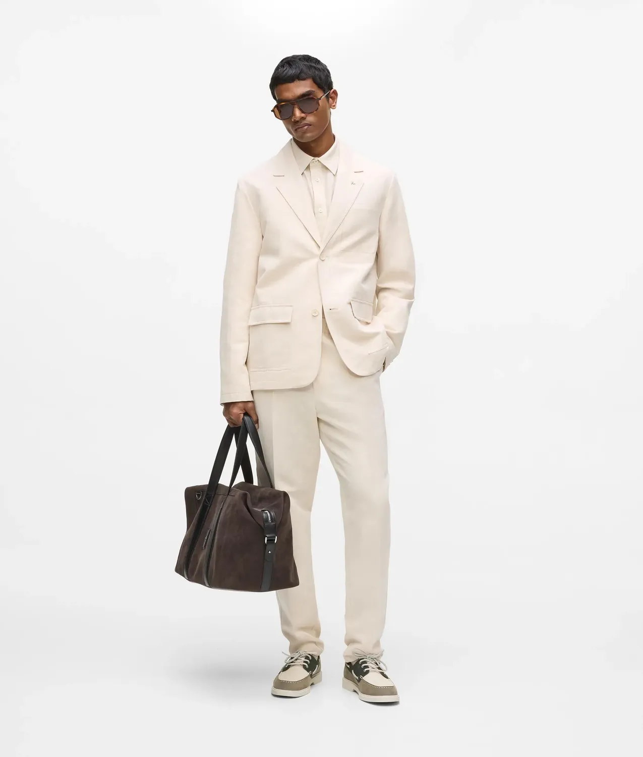 Karl Lagerfeld Linen Blazer Sakko einreihig Leinenmix