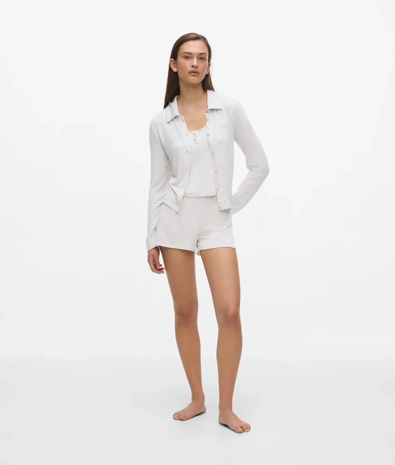 Karl Lagerfeld Loungewear Tank Top Perlen-Ausschnitt