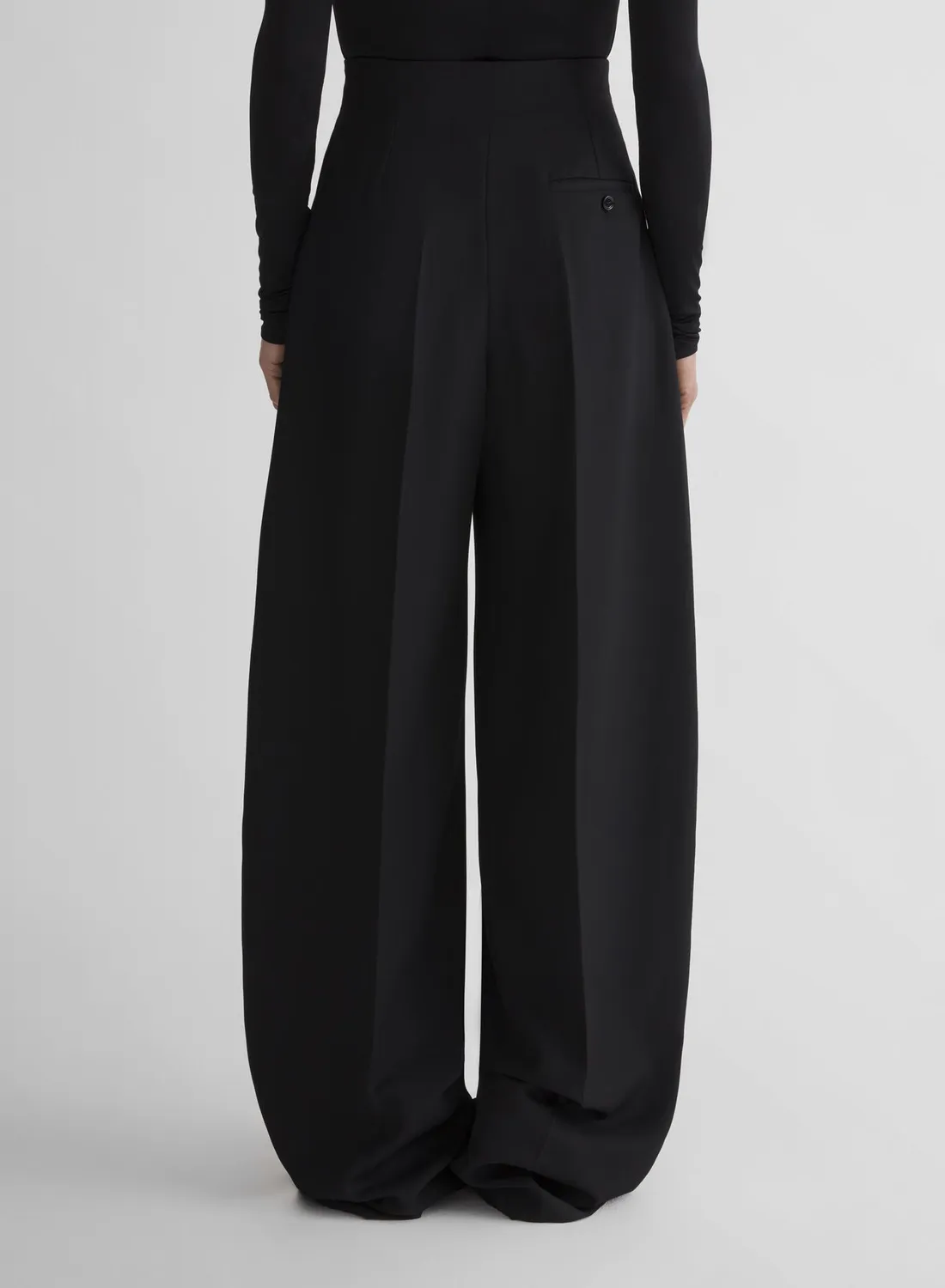 Mugler Wide Pleated Trousers Stoffhose Schwarz