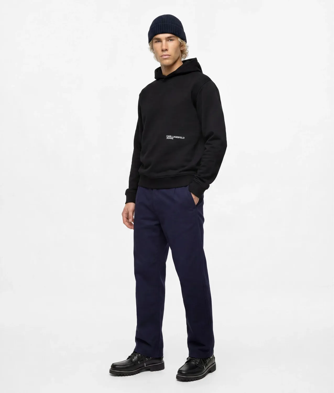 Karl Lagerfeld Ombré Box Logo Hoodie Baumwollhoodie