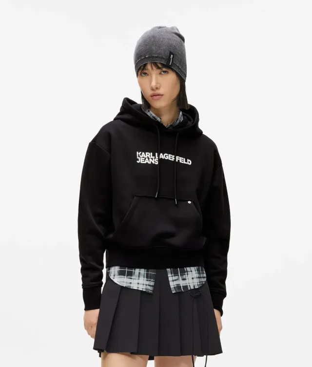 Karl Lagerfeld Jeans Logo Hoodie Baumwolle Kapuze