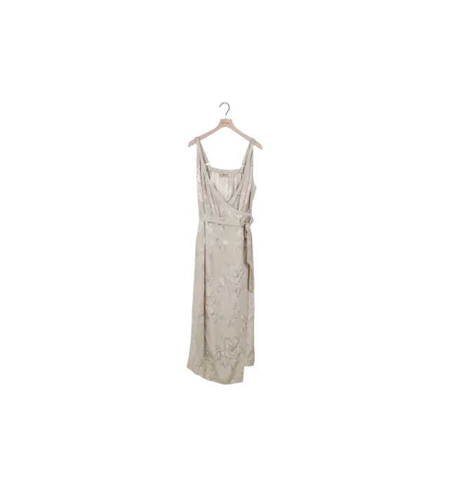 Mos Mosh ReLoved Wrap Flawo Kleid XL Jacquard Grau