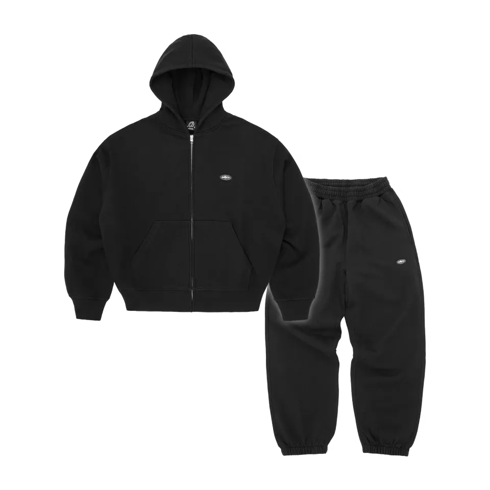 Corteiz Mini Island Trainingsanzug Schwarz 440 GSM