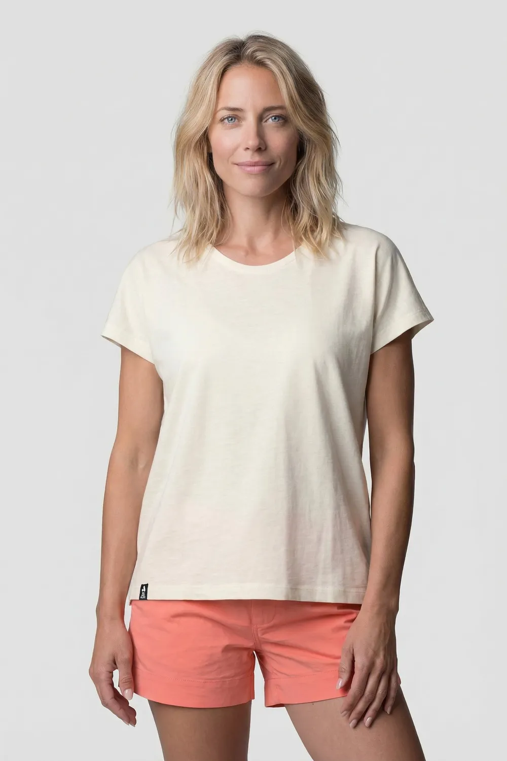 Alife & Kickin SofiaAK P T-Shirt Orange Hour Weiß Bio-Baumwolle