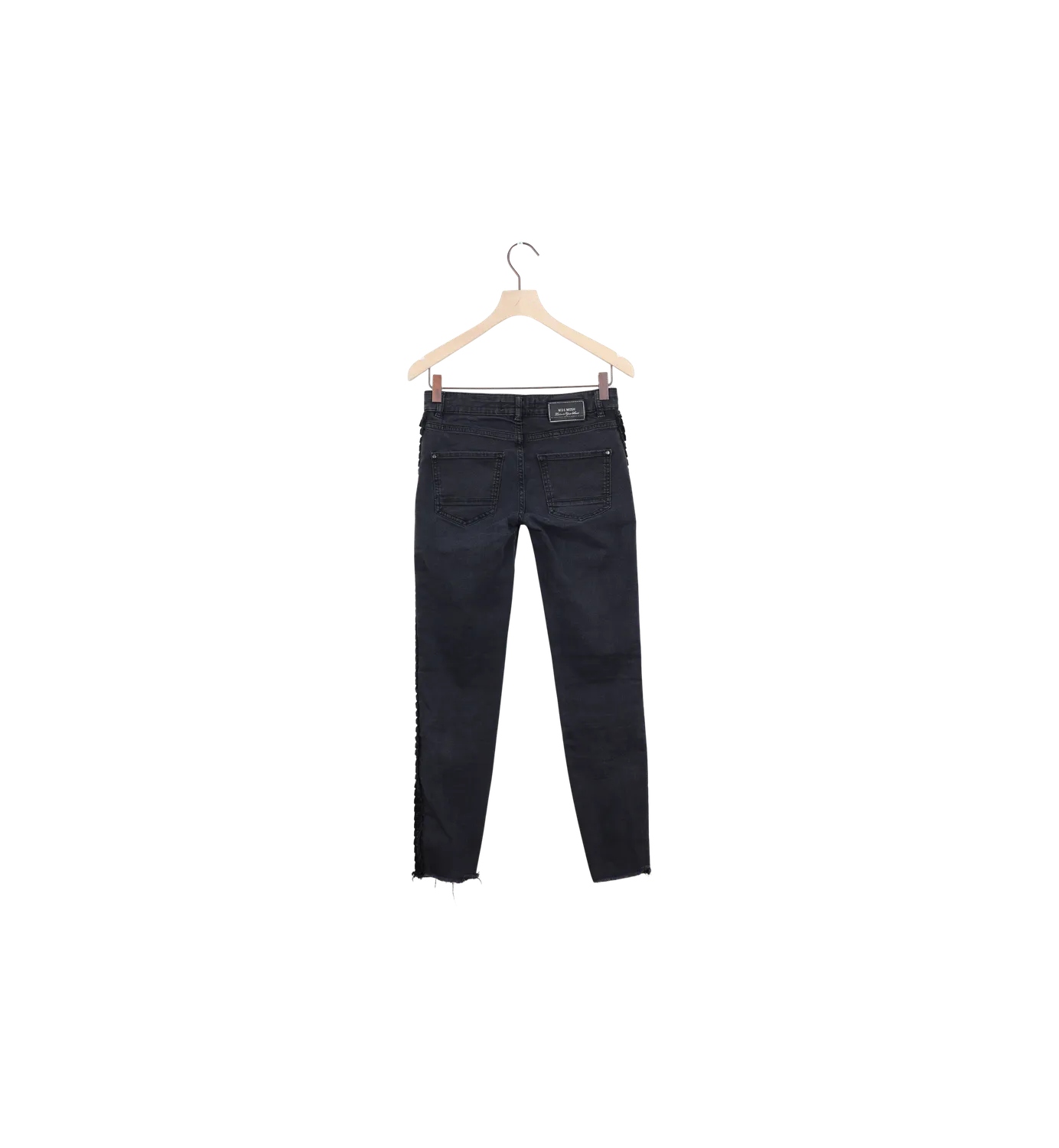 Mos Mosh ReLoved MMSumner Velvet Frill Jeans 25 Black Denim