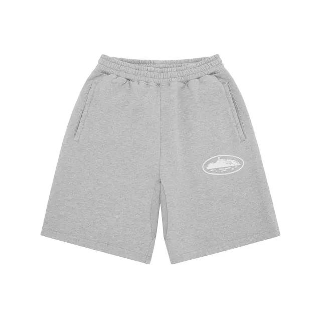 Corteiz Island Puff Print Sweatshort Grau baggy
