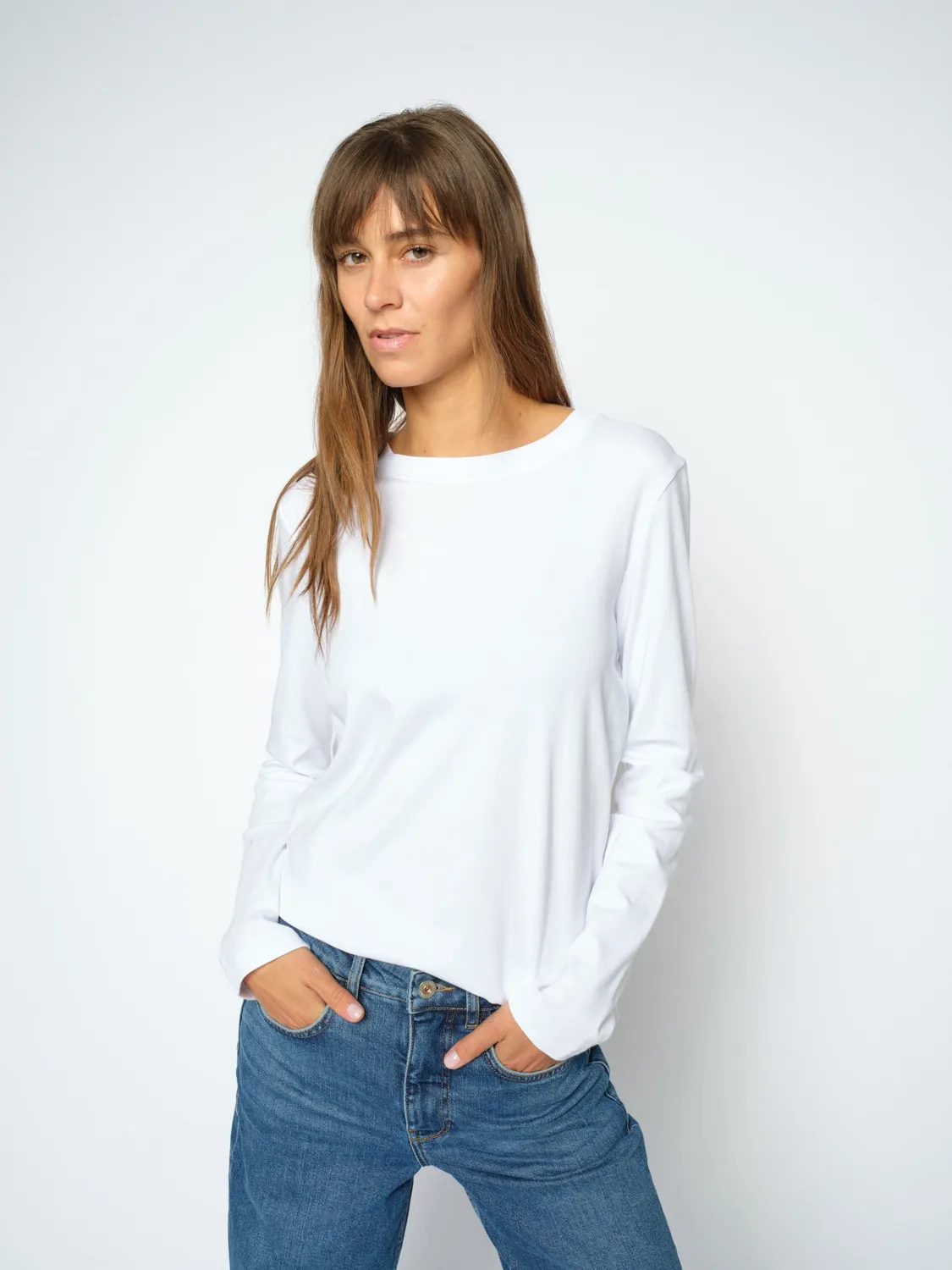 Mos Mosh MMMillie Regular Tee Langarm Grey Melange