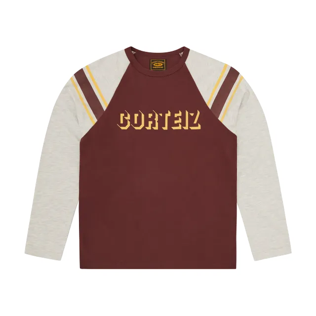 Corteiz 97 Heavyweight Raglan LS Langarmshirt Burgundy Baumwolle