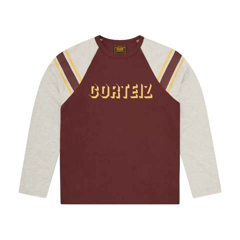 Corteiz 97 Heavyweight Raglan LS Langarmshirt Burgundy Baumwolle