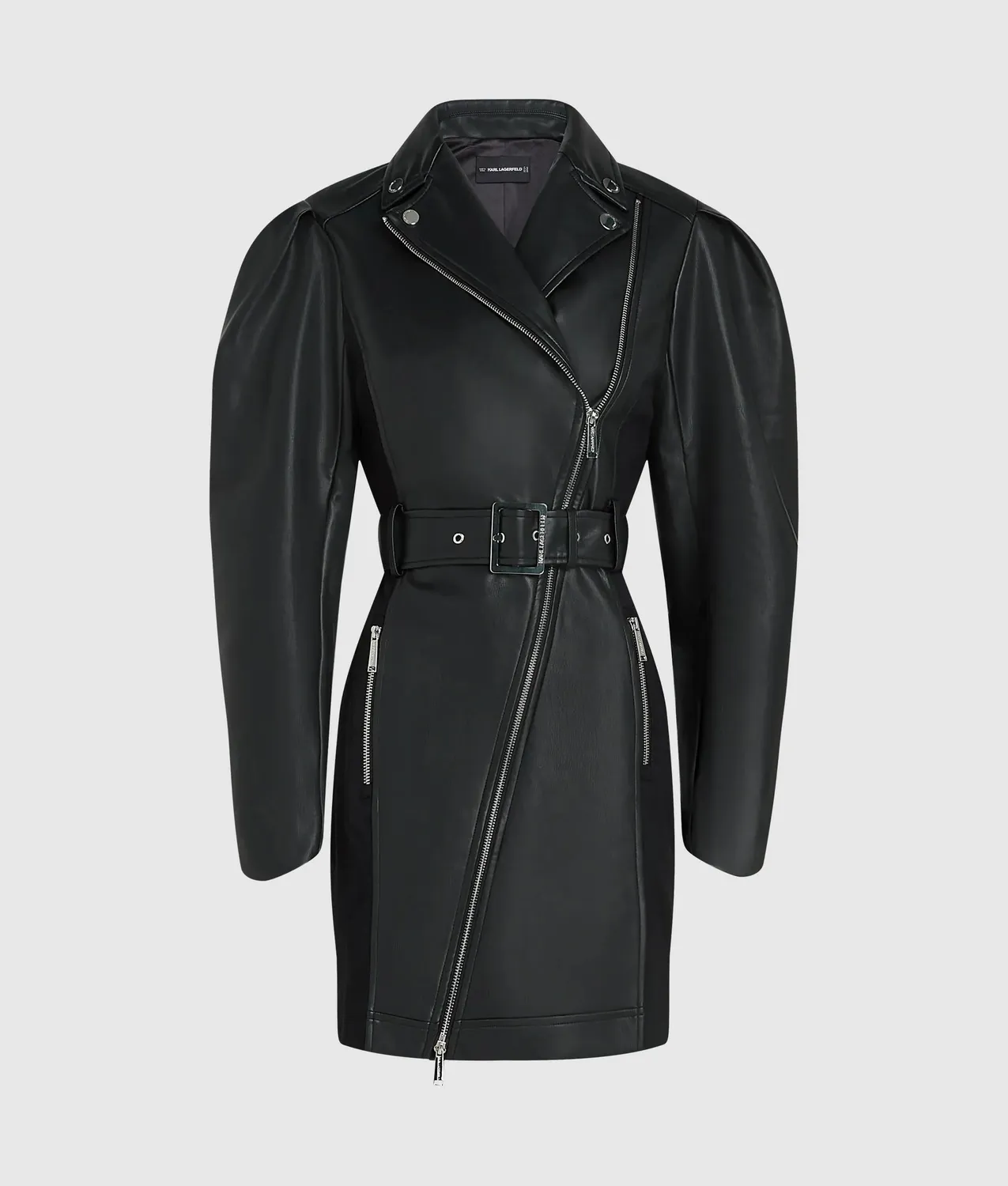 Karl Lagerfeld Biker Kleid Kunstleder asymmetrisch