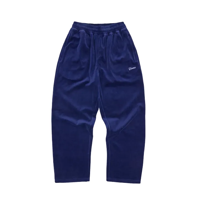 Corteiz Pista Velour Track Pant Hose navy Sticklogo
