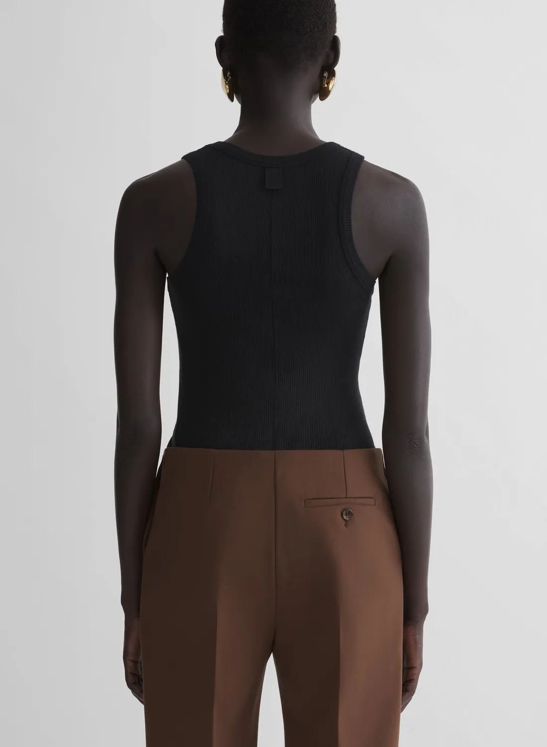 Mugler Tank Top gerippt Jersey schwarz