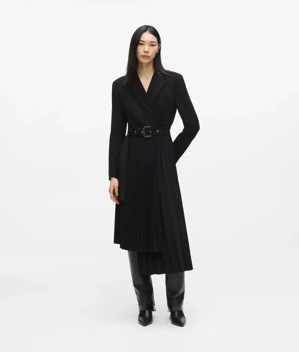 Karl Lagerfeld Asymmetric Kleid plissiert Gr 0-10 figurbetont
