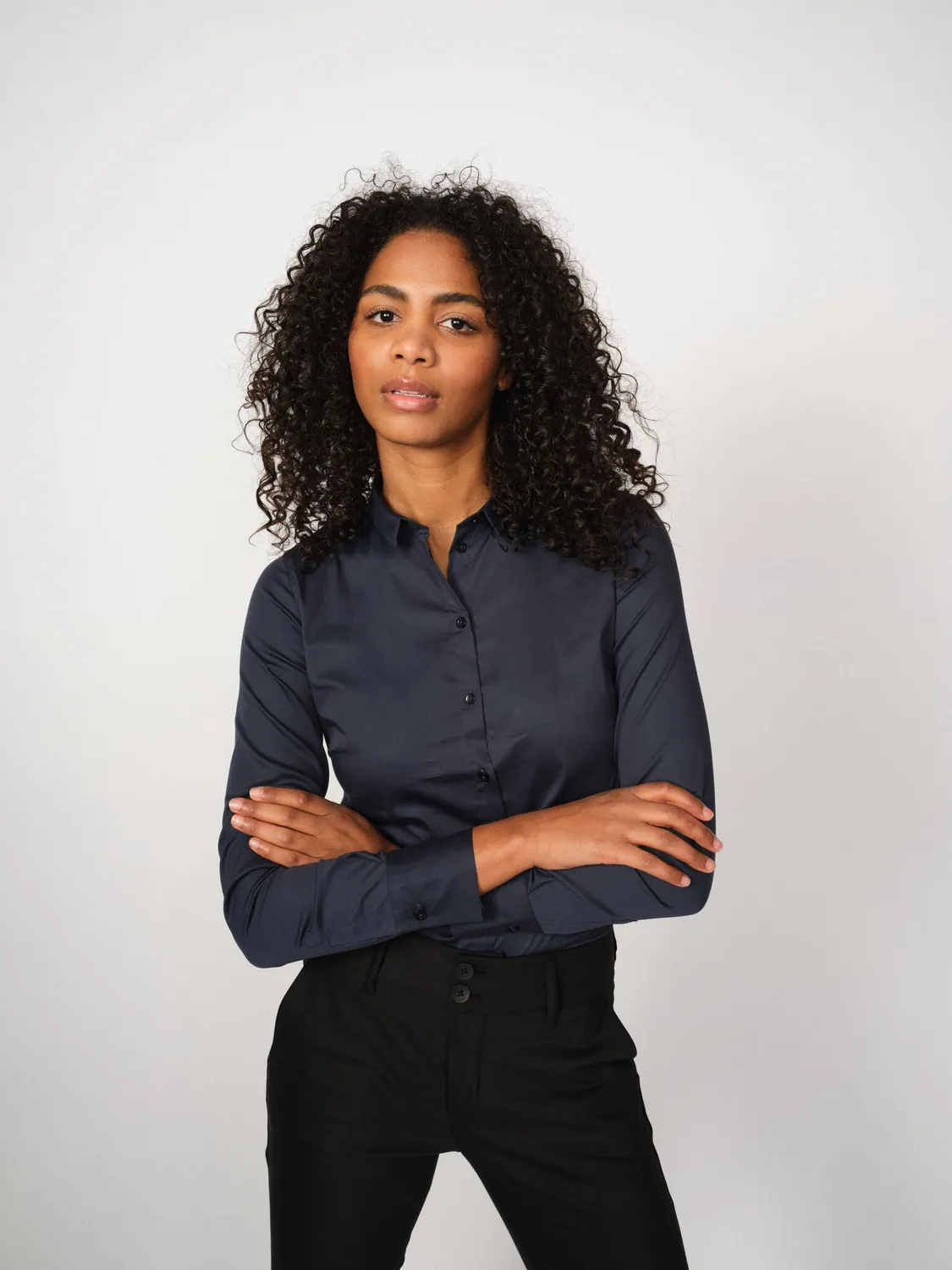 Mos Mosh MMTilda Shirt Bluse figurbetont Hellblau Stretch