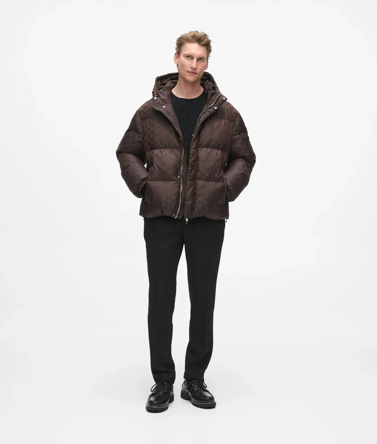 Karl Lagerfeld Monogram Pufferjacke Herren Kapuze